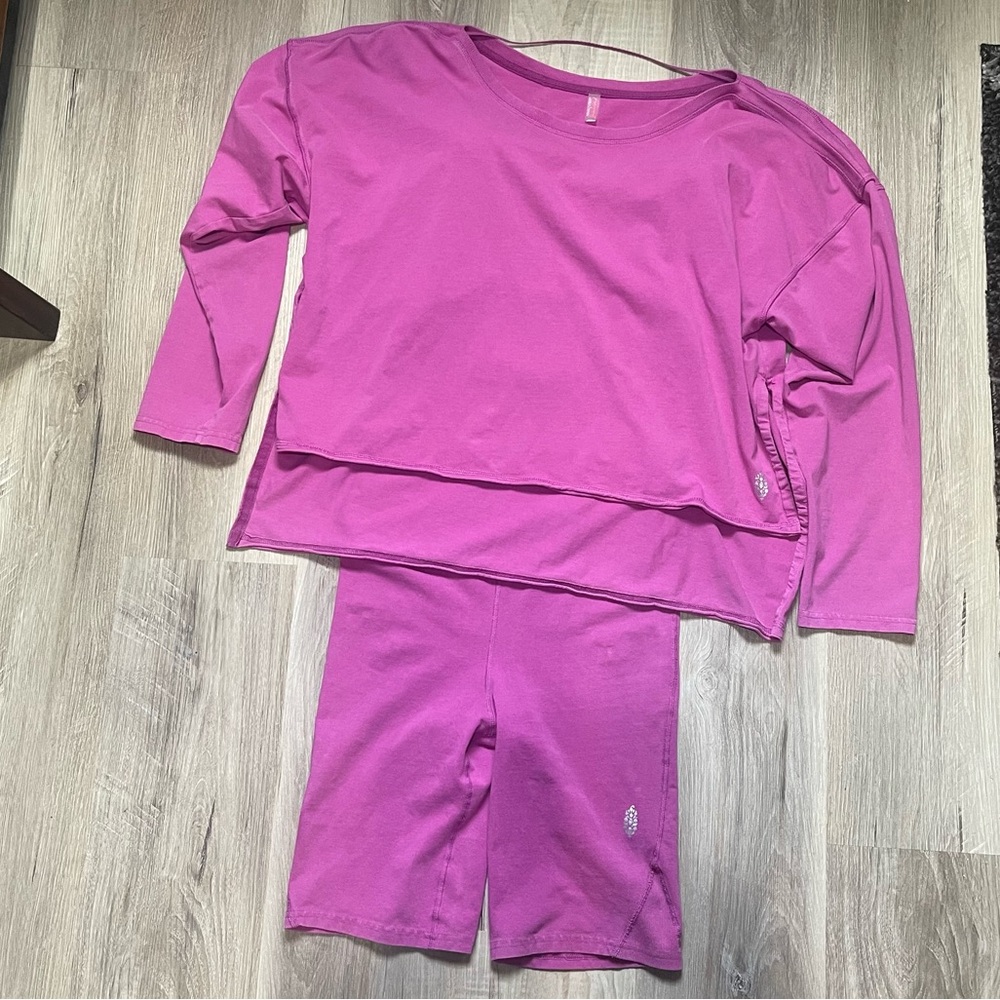 Free People Pink Bodysuit Set